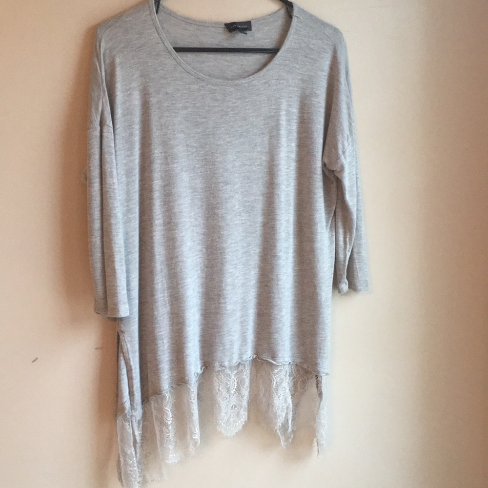 The Limited gray lace bottom top
